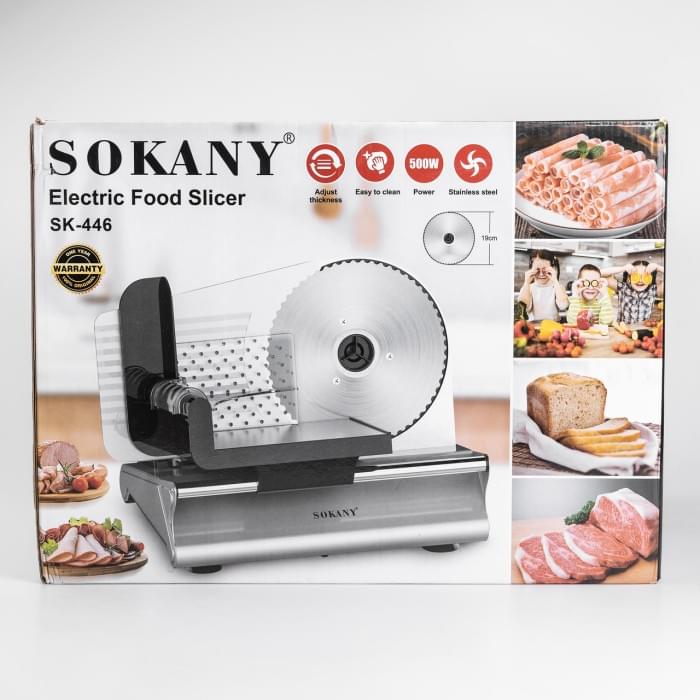 Слайсер професійний Sokany 500 Вт скибко різка для м'яса (48725)
