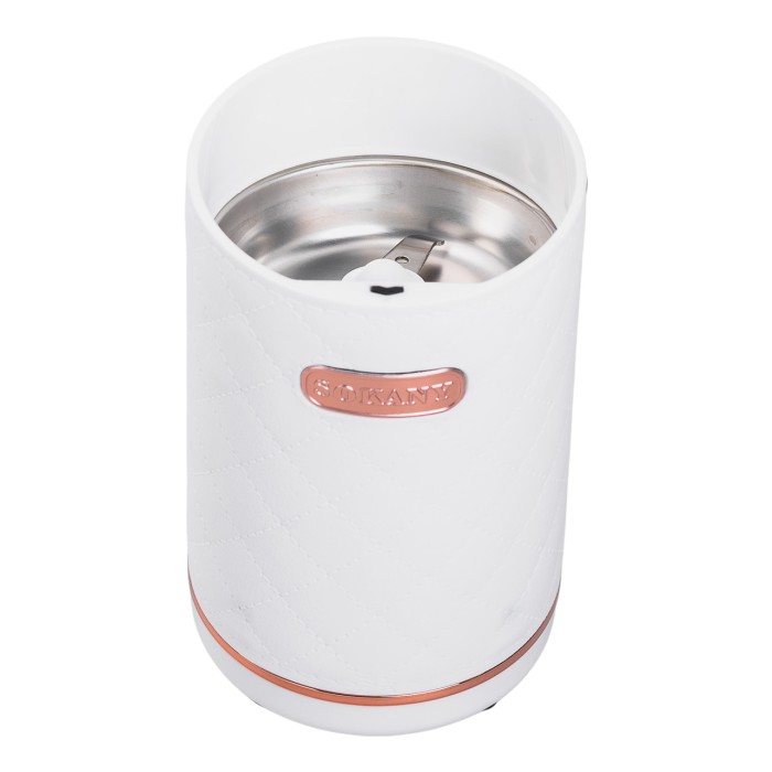 Кавомолка мультимолка електрична 150 Вт 50 г автоматична для дрібного помолу Біла Sokany (77243)