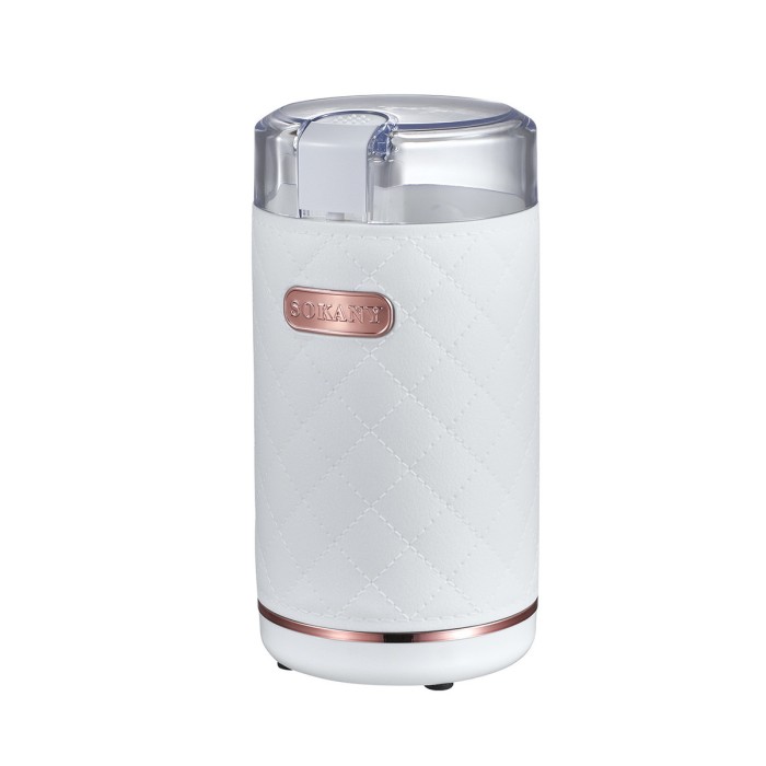 Кавомолка мультимолка електрична 150 Вт 50 г автоматична для дрібного помолу Біла Sokany (77243)