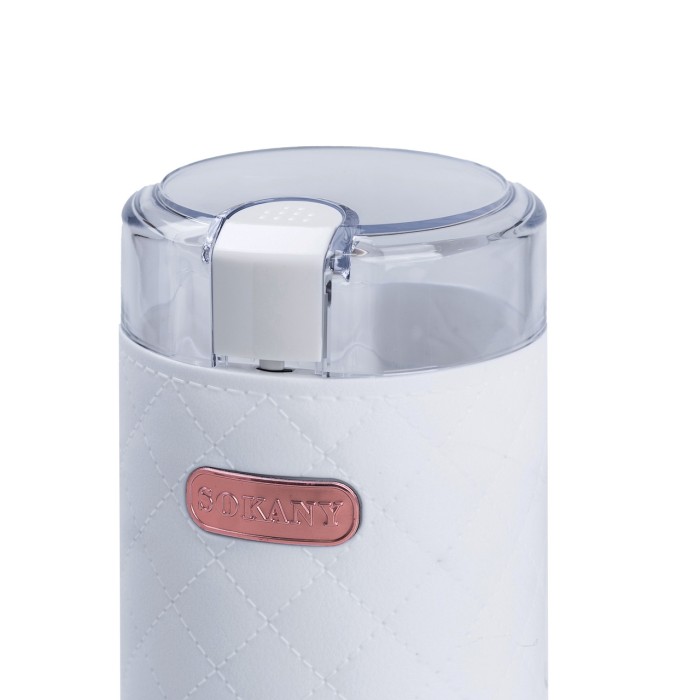 Кавомолка мультимолка електрична 150 Вт 50 г автоматична для дрібного помолу Біла Sokany (77243)