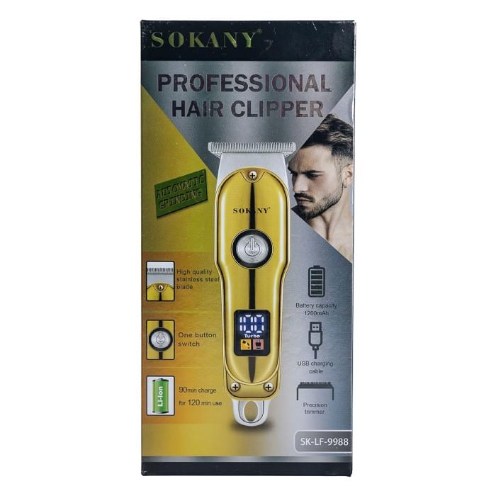 Машинка для стрижки волосся акумуляторна 1200 mAh професійні Золотиста Sokany (62137)