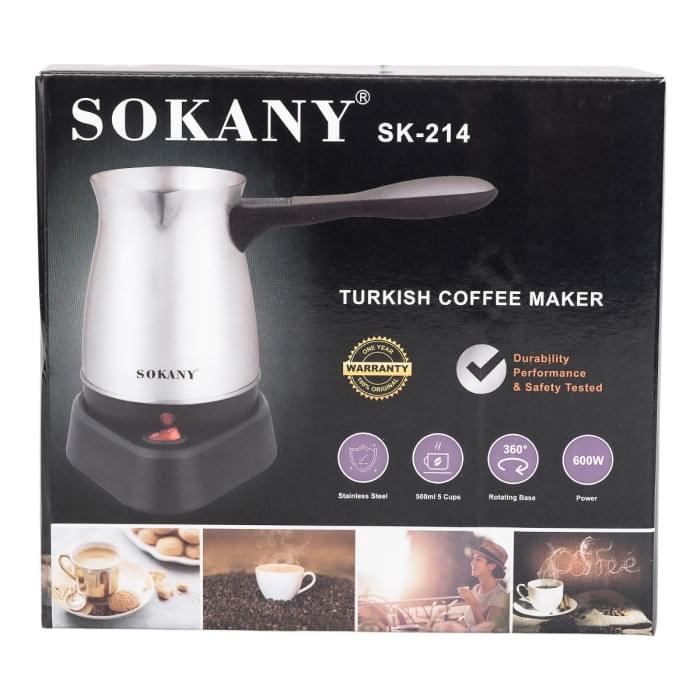 Електротурка Sokany кавоварка для дому 500 мл SK-214 (62143)