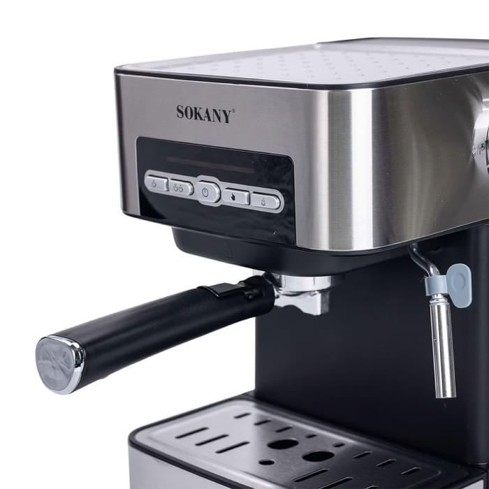 Кавоварка з трубкою для молока 1,6 л кавомашина для дому 850 Вт Sokany (73697)