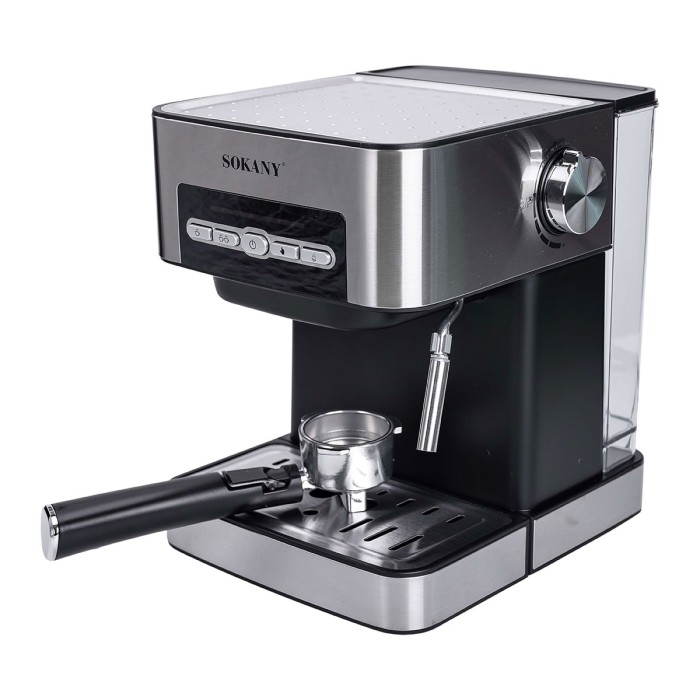 Кавоварка з трубкою для молока 1,6 л кавомашина для дому 850 Вт Sokany (73697)