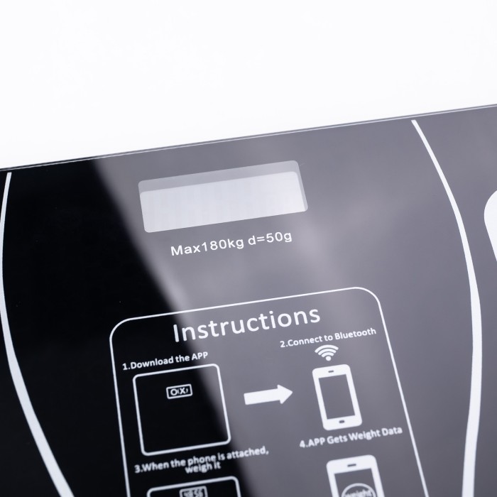 Ваги підлогові Sokany електронні до 180 кг синхронізація з телефоном Чорні (38077)