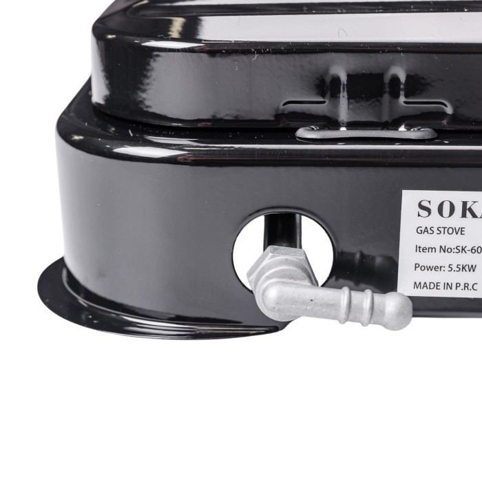Настільна газова плита на 3 конфорки міні газова плита для балонного газу Чорна Sokany SK-6003 (86950)