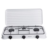 Настільна газова плита на 3 конфорки 5.5 кВт міні газова плита для балонного газу Біла Sokany SK-6003 (67424)