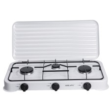 Настільна газова плита на 3 конфорки 5.5 кВт міні газова плита для балонного газу Біла Sokany SK-6003 (67424)