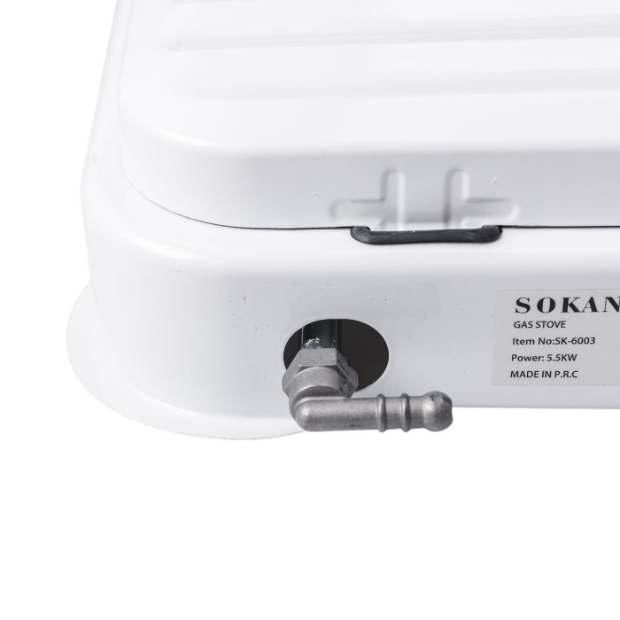 Настільна газова плита на 3 конфорки 5.5 кВт міні газова плита для балонного газу Біла Sokany SK-6003 (67424)