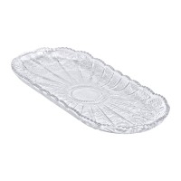 Сервірувальне блюдо для подачі закусок 33.5х15х2 см скляне овальне (47761)