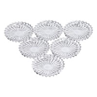 Набір із 6 тарілок для подачі по 12 см скляні прозорі круглі (88292)