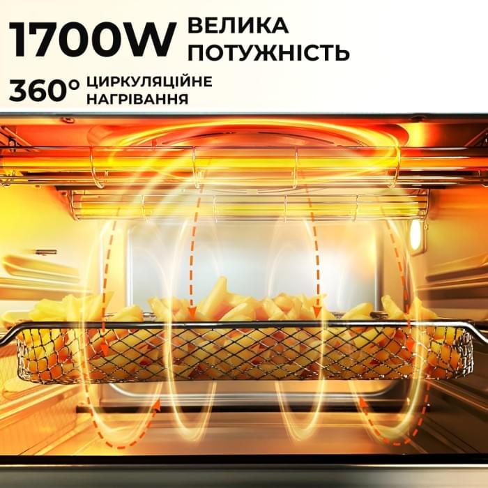 Духовка електрична Sokany з конвекцією на 50 л, 1700 Вт SK10011 (40192)