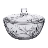 Салатниця скляна з кришкою 24 см під кришталь (38049)