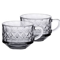 Набір чашок зі скла 6 шт прозорі скляні кружки 270 мл (45797)