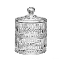 Цукерниця скляна дворівнева Ø 10 см кругла HP-YH-71 (42359)