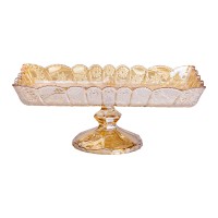 Фруктовниця скляна на ніжці 29х16.5х11 см прямокутна ваза для фруктів (43439)