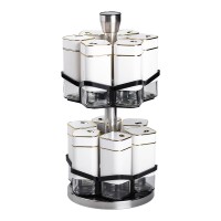 Набір для спецій на підставці 12 шт. 120 мл карусель для спецій Білий (22880)