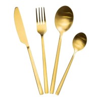 Набір столових приборів на 6 персон 24 предмети столовий набір приборів Золотистий (20082)
