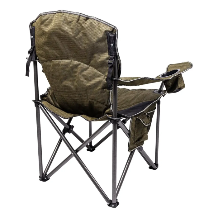 Крісло для риболовлі складне рибальський стілець 60х93х100 см зі спинкою розкладний туристичний Зелений (60398)