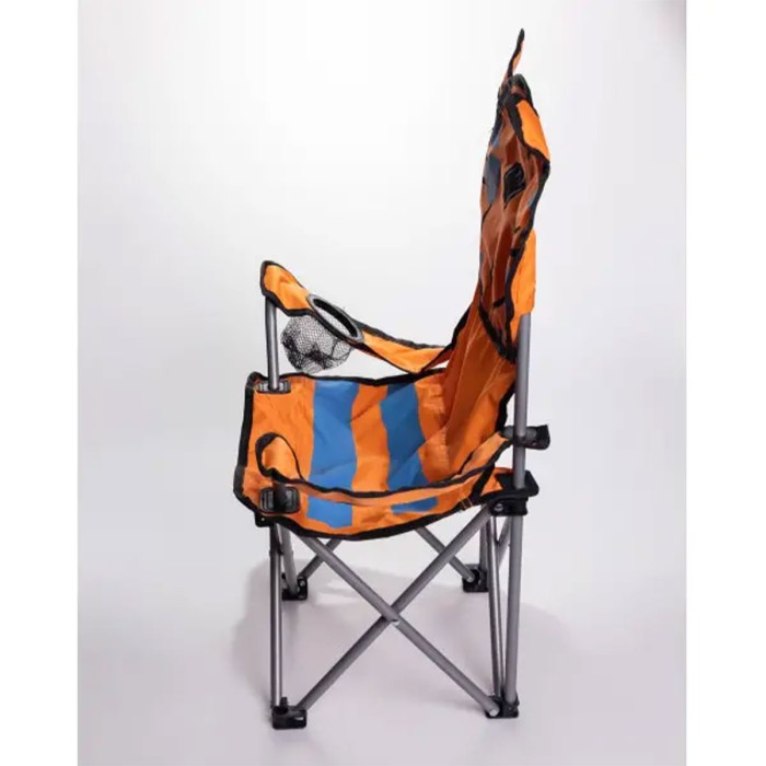 Розкладне крісло туристичне 34х58х65 см крісло для пікніка на природу з підстаканником Помаранчевий (62727)