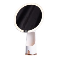 Дзеркало з підсвічуванням настільне косметичне кругле 18.5х10х29 см дзеркало з лед підсвічуванням USB для макіяжу Біле HP-10-1AW (89373)