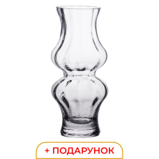Скляна ваза для квітів 20.5 см фігурна прозора ваза декоративна 600 мл HP-10-14 (82624)