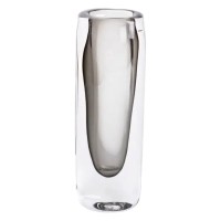 Ваза скляна прозора 7.7х5.5х24.5 см для квітів декоративна 200 мл Сіра HP-10-16 (73685)
