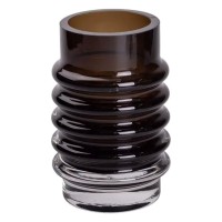 Ваза скляна декоративна 18 см у скандинавському стилі для квітів та інтер'єру 900 мл Чорна HP-10-22 (16344)