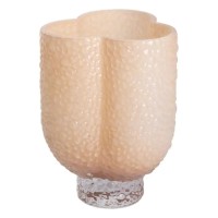 Ваза декоративна 18.5х16х25 см для квітів скляна фігурна ваза з кольорового скла 3 л Бежева HP-10-30 (45716)