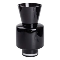 Ваза з кольорового скла для квітів 31 см декоративна ваза для декору та інтер'єру 4 л Чорна HP-10-33 (86500)