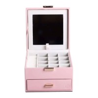 Скринька для прикрас з еко шкіри 2 яруси органайзер для ювелірних виробів HP-5-2P (88629)