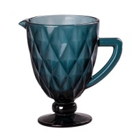 Глечик для напоїв із товстого скла 1 л гранований синій HP038BL (44334)