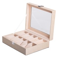 Скринька для прикрас з еко шкіри 25.5×20×7.5 см органайзер для ювелірних виробів HP-5-6GOLD (13856)