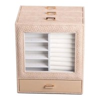 Скринька для прикрас з еко шкіри 3 яруси органайзер для ювелірних виробів HP-5-16CR (73576)