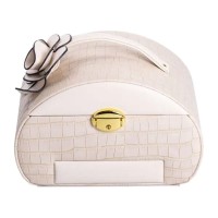 Скринька для прикрас з еко шкіри 3 яруси із замком органайзер для ювелірних виробів HP-5-21BE (82673)