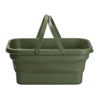 Складний кошик для пікніка з кришкою-столиком 44.8х26х14 см Зелений (79067)