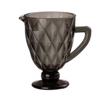 Глечик для напоїв із товстого скла 1 л гранований сірий HP038G (47730)