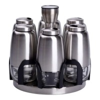 Набір баночок для спецій 6 шт 15х15х16 см карусель для зберігання спецій HP-1300 (62776)