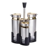 Набір для спецій на підставці 4 ємності 10х10х17 см ємності для приправ (68885)