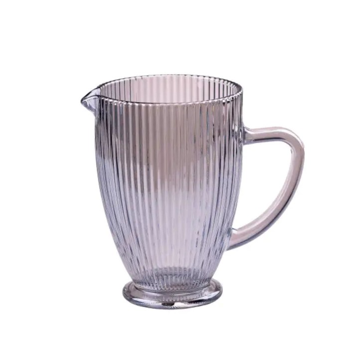 Глечик для напоїв ребристий 1,2 л з товстого скла блакитний HP7118BL (69030)