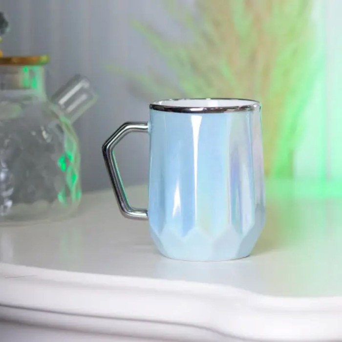 Чашка керамічна Glaze 450мл у дзеркальній глазурі чашки для кави Блакитний HPCYM0885BL (73155)
