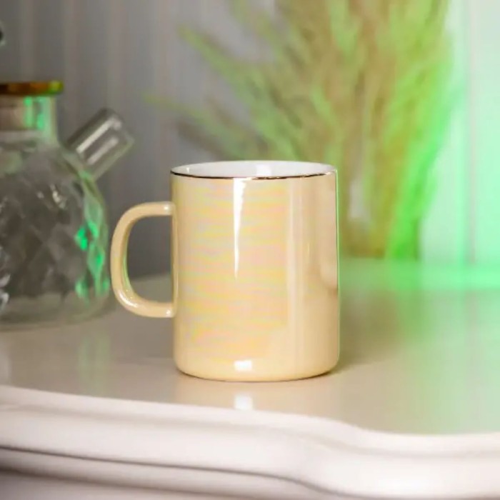 Чашка керамічна Glaze 420мл у дзеркальній глазурі Жовтий HPCYM0763Y (39055)