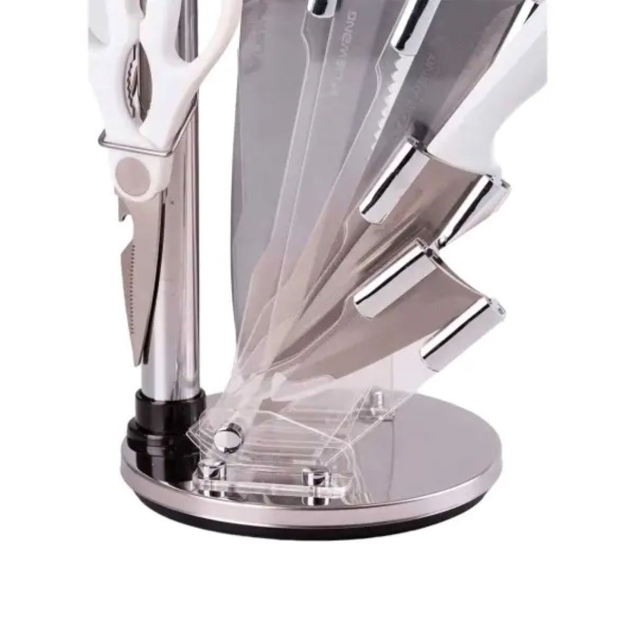 Набір кухонних ножів 7 предметів на пыдставці Білий (25226)