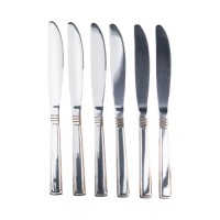 Набір столових ножів 6 шт нержавіюча сталь хром із золотом (64514)