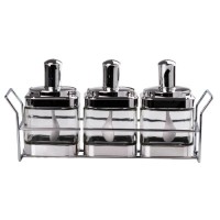 Банки для сипучих продуктів набір із 3 шт на металевій підставці HP531FS1030Y (83546)