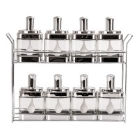 Банки для сипучих продуктів набір з 8 шт скляні ємності для зберігання з кришкою і ложкою HP531FS1034Y (31315)