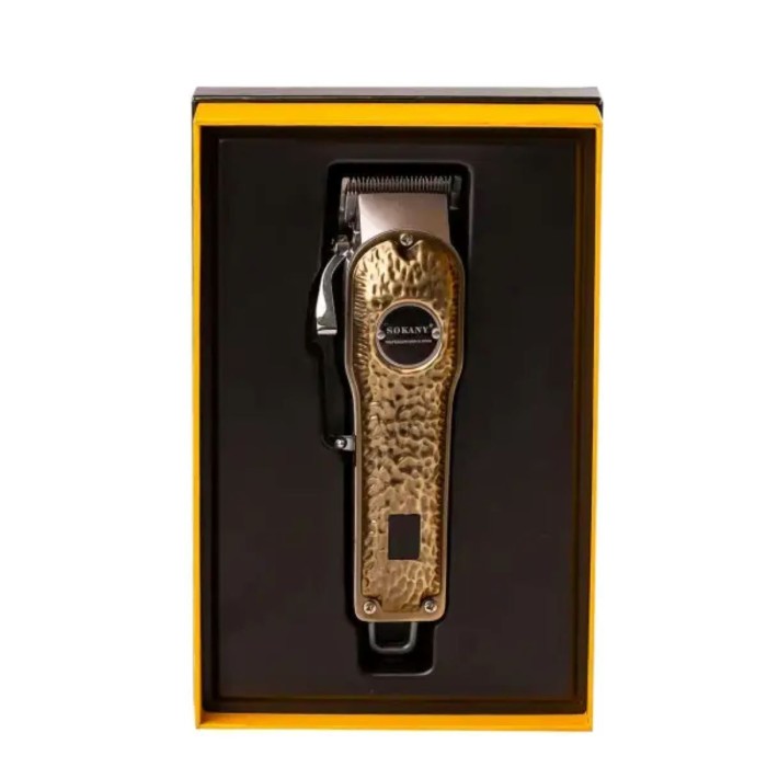 Машинка для стрижки Sokany SK-LF-9976 акумуляторна з 4 насадками та USB золото (27531)