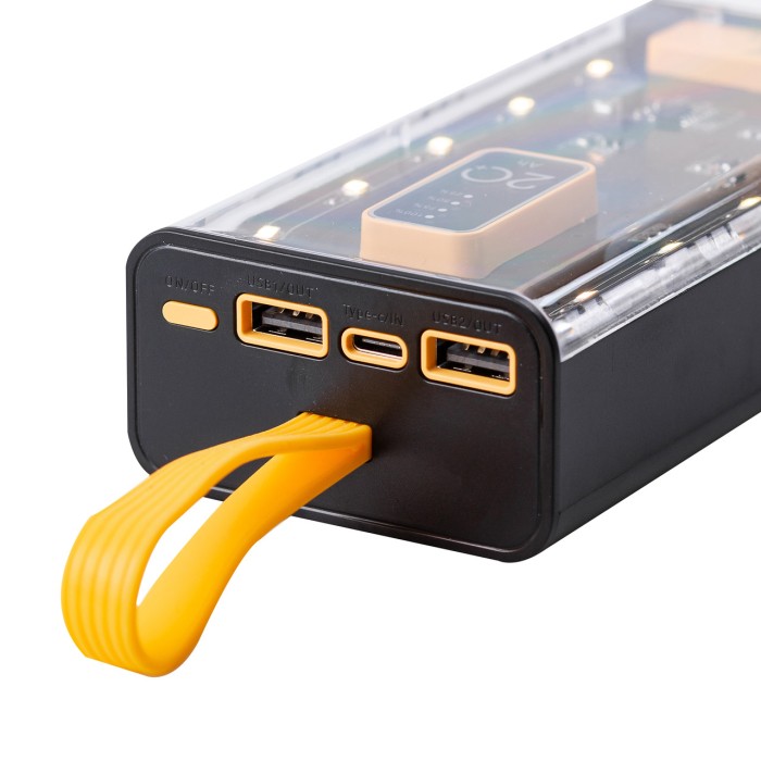 Повербанк SmartX Fast Charge Power Bank 20000mAh зовнішній акумулятор 4 вбудованих кабелі X-101 (37478)