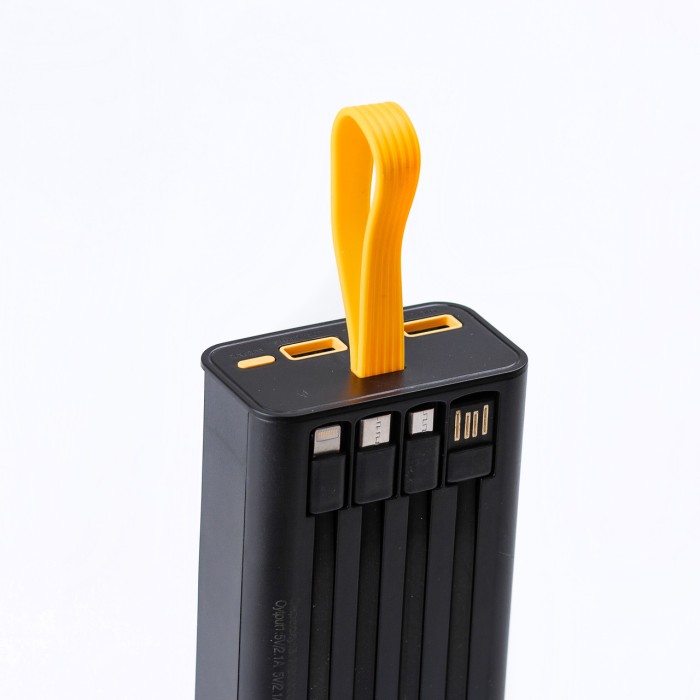 Повербанк SmartX Fast Charge Power Bank 20000mAh зовнішній акумулятор 4 вбудованих кабелі X-101 (37478)