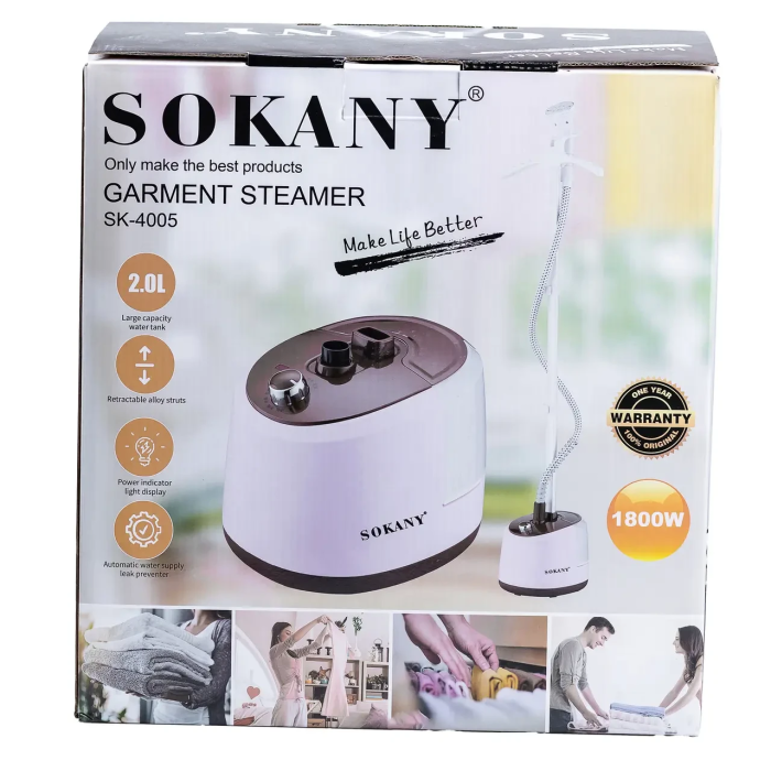 Підлоговий відпарювач для одягу Sokany SK4005P на 2 л 1800 Вт рожевий (43650)
